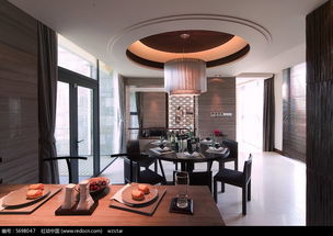 中式風格三室兩廳餐廳裝修風格圖片免費下載 編號5698047 紅動網